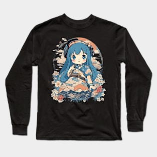 bluey anime girl japanese style Long Sleeve T-Shirt